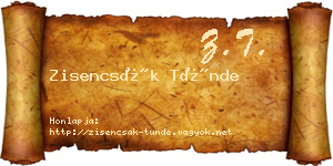 Zisencsák Tünde névjegykártya