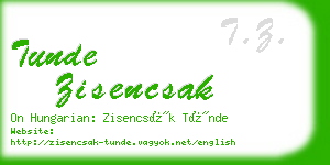 tunde zisencsak business card